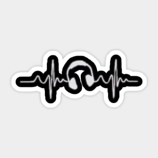 Heartbeat Headphones for Music Lovers Sticker